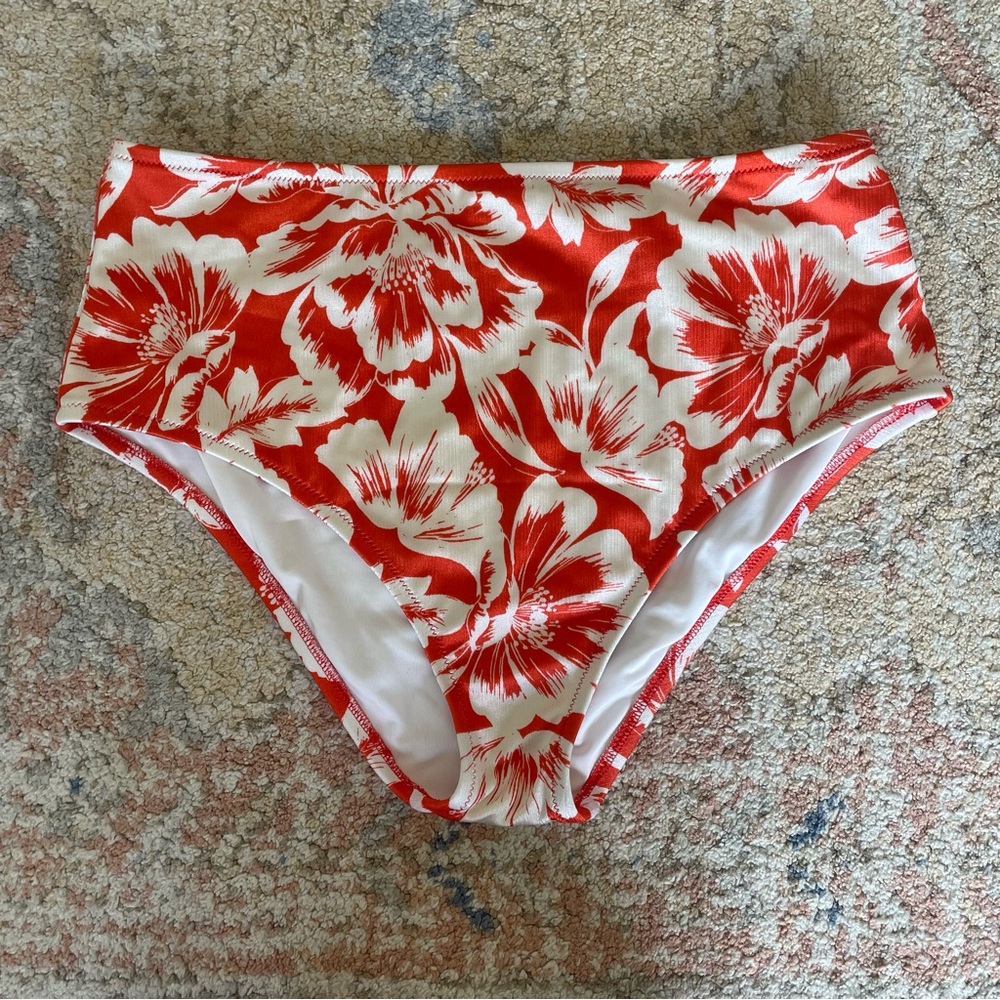 Shade & Shore Red and White Bikini Bottoms